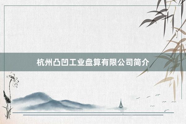 杭州凸凹工业盘算有限公司简介